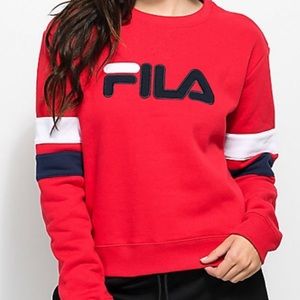 FILA Newton Red Crew Neck Sweatshirt